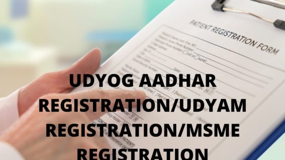 UDYOG AADHAR REGISTRATIONUDYAM REGISTRATIONMSME REGISTRATION